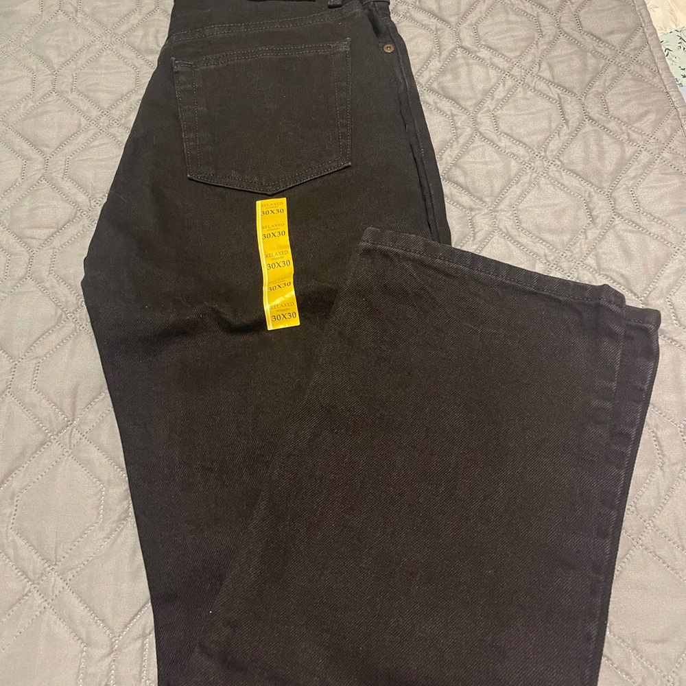 Faded Glory Relaxed Fit Black Denim